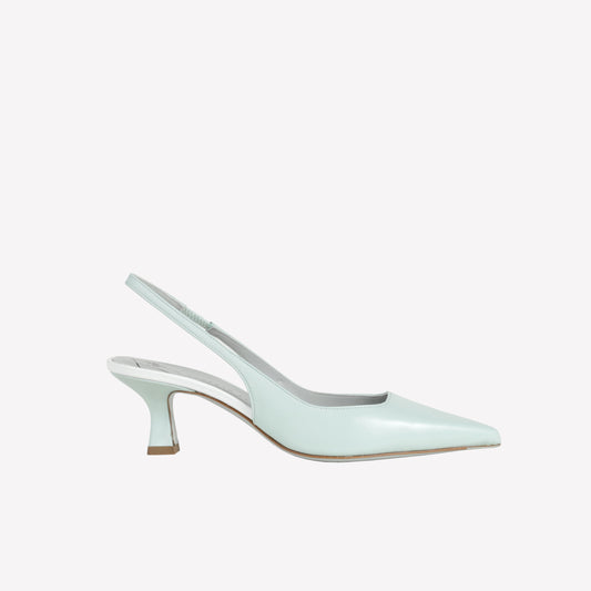 AQUA-COLORED LEATHER SLINGBACK WITH WHITE DETAILS ARABEL - Spring Summer Preview | Roberto Festa