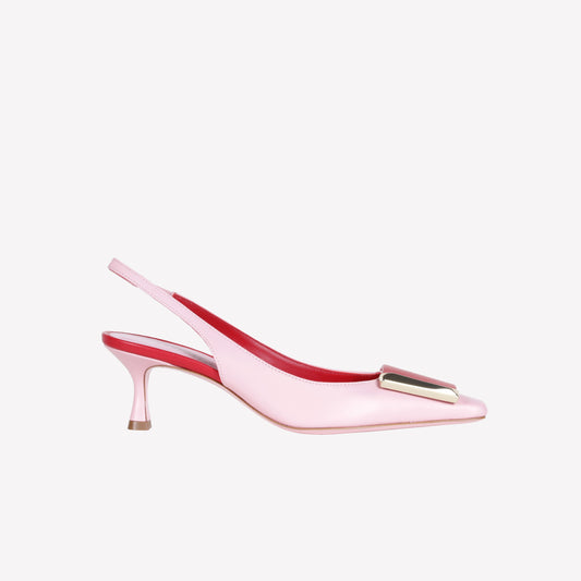 TWO-TONE PINK NAPPA LEATHER SLINGBACK WITH ACCESSORY ARIENNE - Spring Summer Preview | Roberto Festa