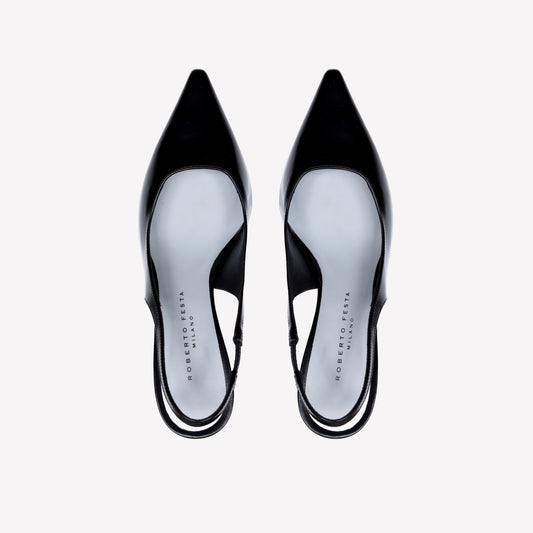 SLINGBACK IN VITELLO NERO ASHLIN - Nero | Roberto Festa