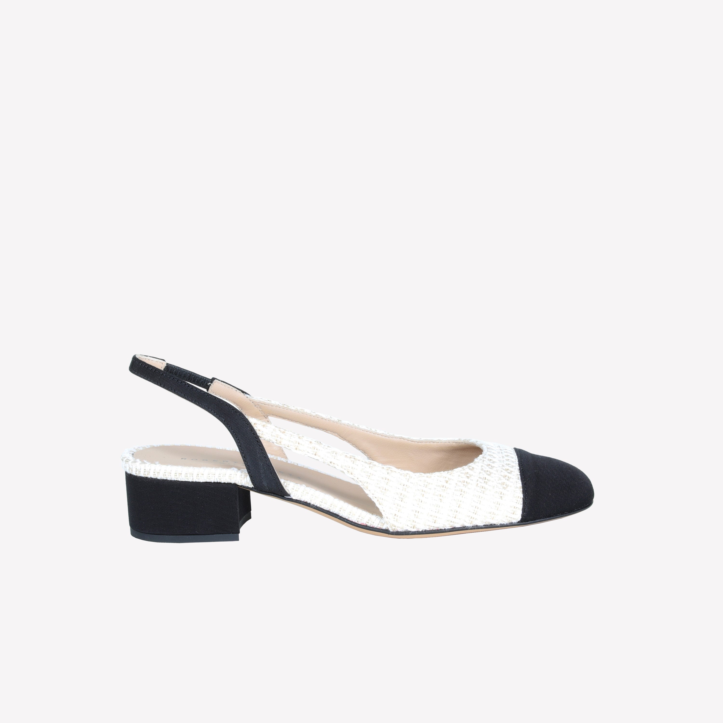 Cream Metallic Accent Slingback Pumps - CHARLES & KEITH NO
