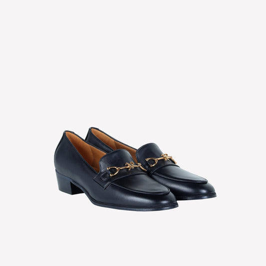 NAPPA LEATHER LOAFER WITH GOLD HORSEBIT ACCESSORY AXEL - Loafers | Roberto Festa