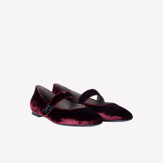 VELVET BALLERINA WITH STRAP ON INSTEP CONNYS - Ballerina | Roberto Festa