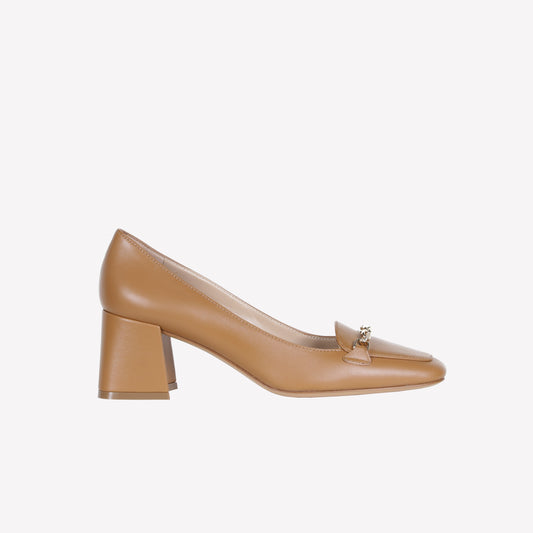 PUMPS WITH SQUARE TOE AND CLAMP DUVAL - Nude | Roberto Festa