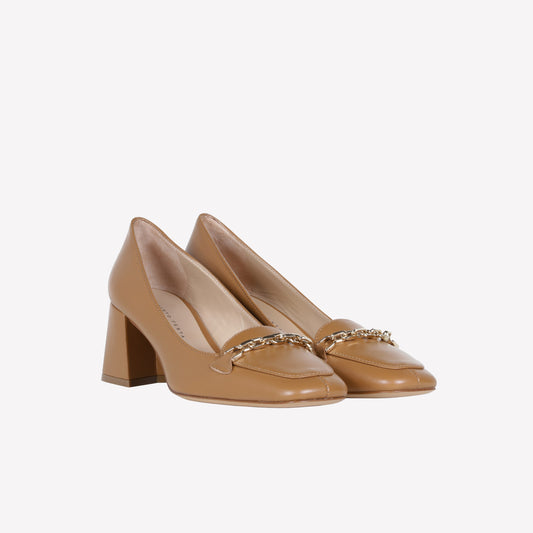 PUMPS WITH SQUARE TOE AND CLAMP DUVAL - Nude | Roberto Festa