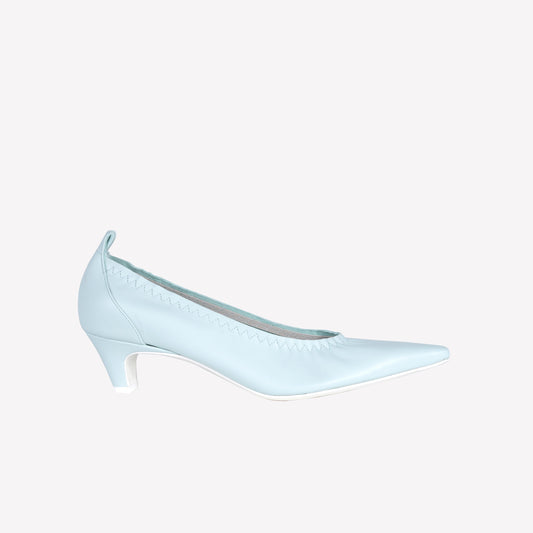 ICE BLUE LEATHER PUMPS WITH ELASTIC NECKLINE IRIS - Spring Summer Preview | Roberto Festa