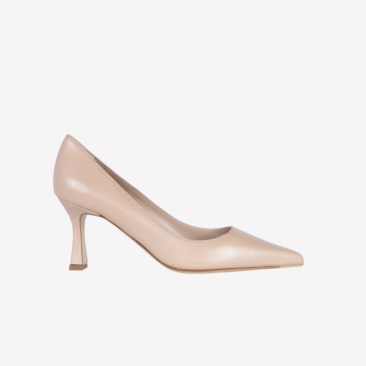 COOKIE LEATHER PUMPS WITH MEDIUM HEEL KATE - Beige | Roberto Festa