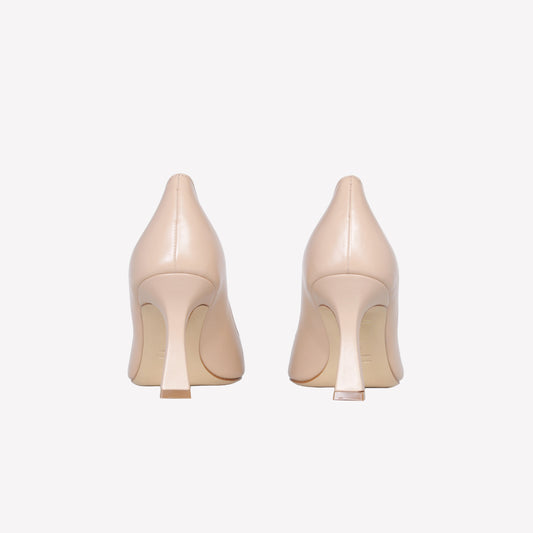 COOKIE LEATHER PUMPS WITH MEDIUM HEEL KATE - Beige | Roberto Festa