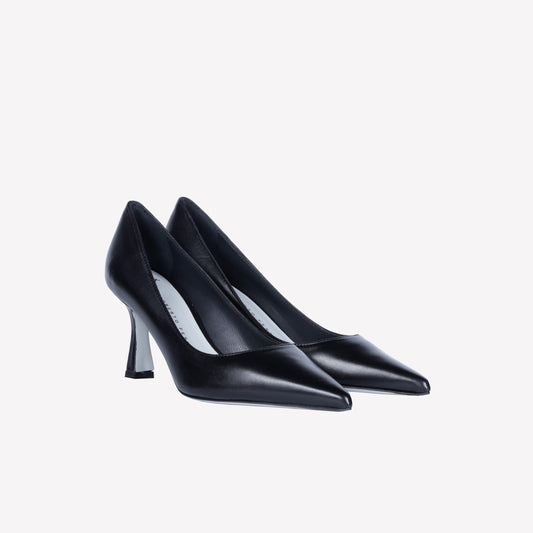 BLACK LEATHER PUMPS WITH MEDIUM HEEL KATE - Spring Summer Preview | Roberto Festa