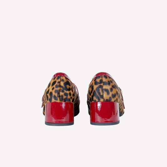 PONY SKIN MARY JANE PUMPS WITH LEOPARD PRINT AND STRAPS MATY - Leopardato | Roberto Festa