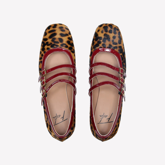 PONY SKIN MARY JANE PUMPS WITH LEOPARD PRINT AND STRAPS MATY - Leopardato | Roberto Festa