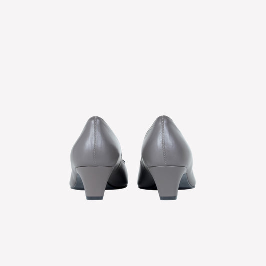 LAMBSKIN PUMPS WITH RUBBERIZED BUCKLE MOON - Grigio | Roberto Festa