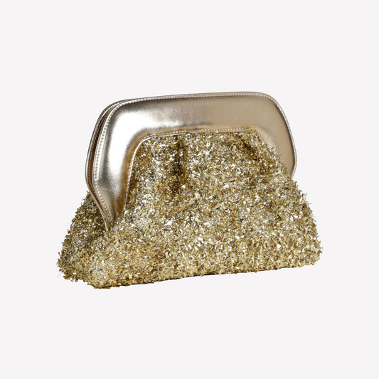 GOLD LUREX FABRIC CLUTCH OFELIA - Oro | Roberto Festa