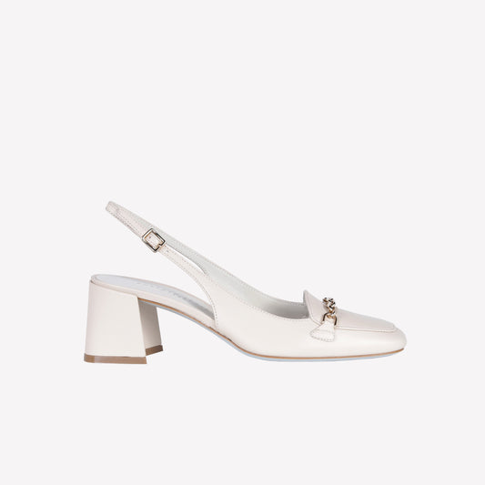 NAPPA LEATHER SLINGBACK WITH SQUARE TOE AND BUCKLE RAINA - NO DISCOUNT | Roberto Festa