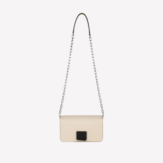 BUTTER LEATHER SHOULDER BAG WITH COLOR CONTRASTING ACCESSORY - Mix & Match | Roberto Festa