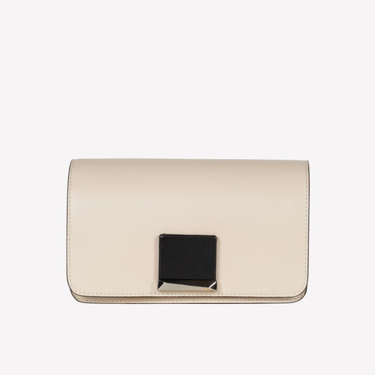 BUTTER LEATHER SHOULDER BAG WITH COLOR CONTRASTING ACCESSORY - Mix & Match | Roberto Festa