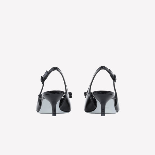 BLACK CALFSKIN SLINGBACK SENYA - Nero | Roberto Festa