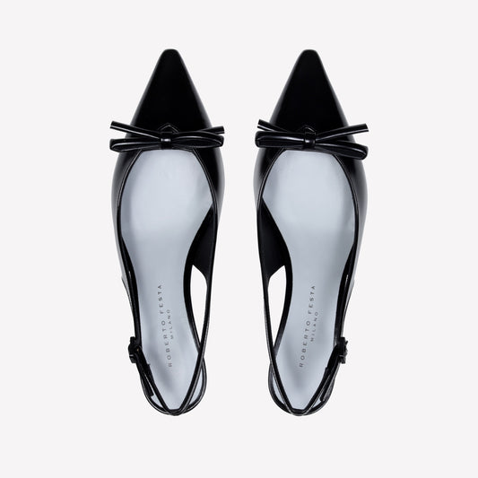 BLACK CALFSKIN SLINGBACK SENYA - Nero | Roberto Festa