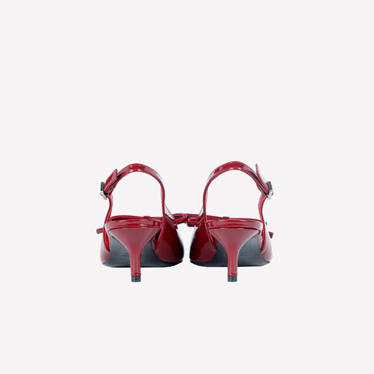 RED PATENT LEATHER SLINGBACK WITH BOW SENYA - Rosso | Roberto Festa