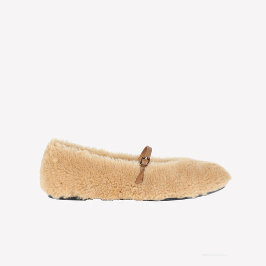 SHEEPSKIN BALLERINA WITH INSTEP STRAP SHEY - Women&#39;s Shoes: Elegant Footwear | Official Site