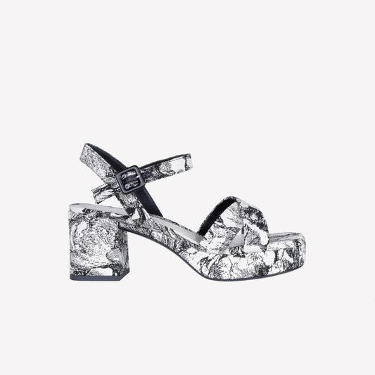 JACQUARD FABRIC SANDAL WITH CROSSOVER TELLA - NO DISCOUNT | Roberto Festa