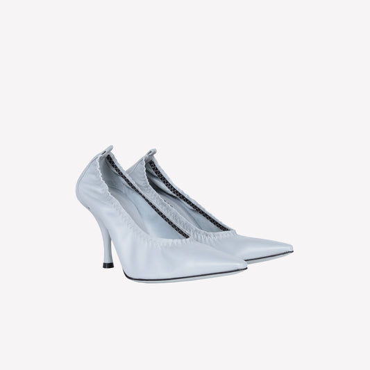 ICE NAPPA LEATHER PUMPS WHIT ELASTICIZED NECKLINE TULIPAN - Azzurro | Roberto Festa