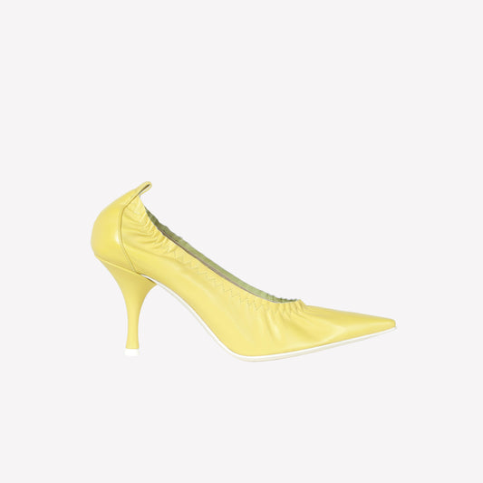 MIMOSA NAPPA LEATHER PUMPS WITH ELASTICIZED NECKLINE TULIPAN - Giallo | Roberto Festa