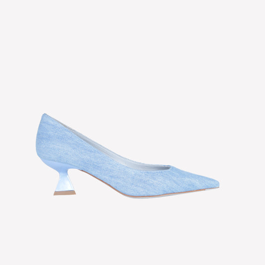 LIGHT DENIM PUMPS WITH LOW HEEL VICY - Spring Summer Preview | Roberto Festa