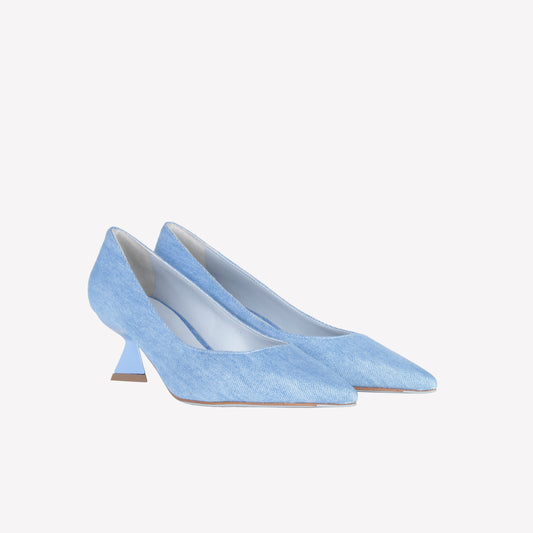 LIGHT DENIM PUMPS WITH LOW HEEL VICY - Spring Summer Preview | Roberto Festa