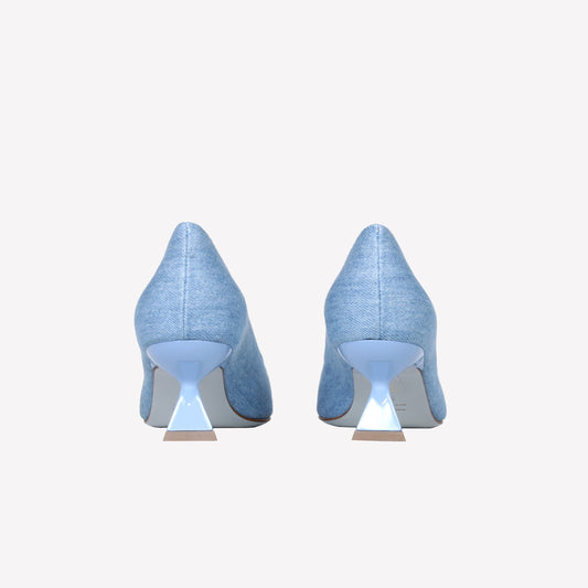 LIGHT DENIM PUMPS WITH LOW HEEL VICY - Azzurro | Roberto Festa